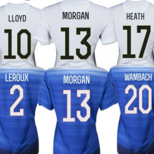 Alex Morgan White Away Blue Shirt